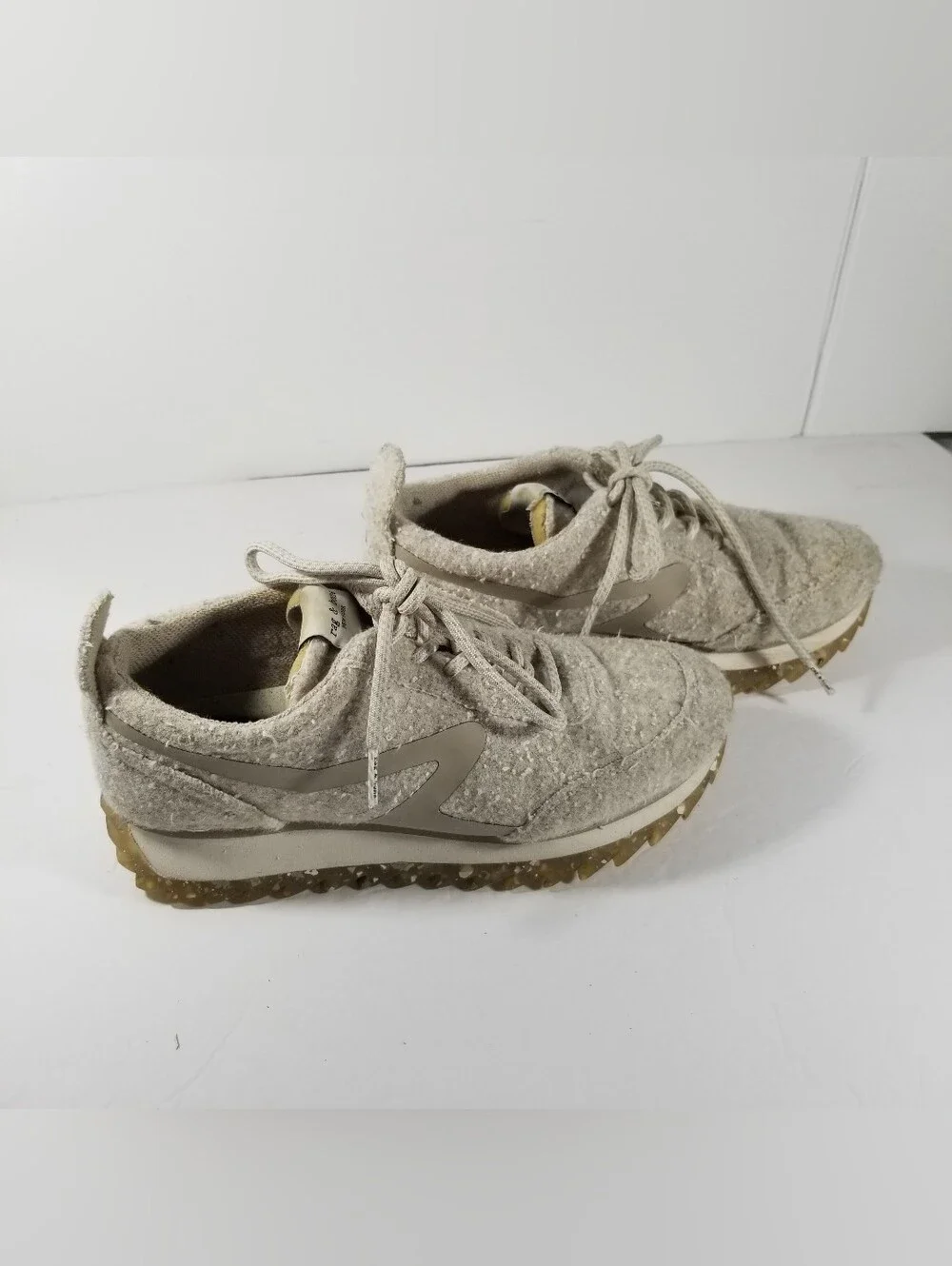 Rag & Bone Retro Runner Sneakers Women's EU 37 US 6.5 Beige Melange Felted Wool